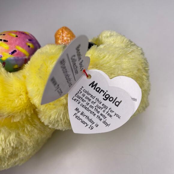 Set of 2 Ty Beanie Bellies FERN + Boo's MARIGOLD Green Easter Bunny Yellow Chick - Picture 6 of 8